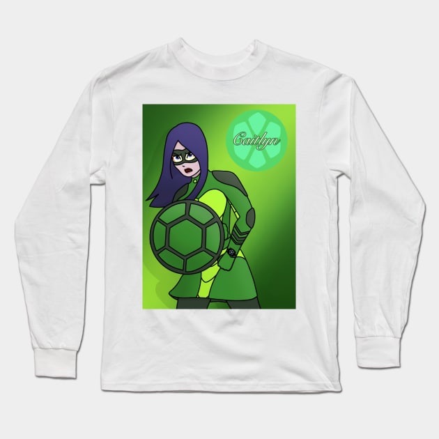 Caitlyn as a Turtle Superhero! Long Sleeve T-Shirt by ceolsonart